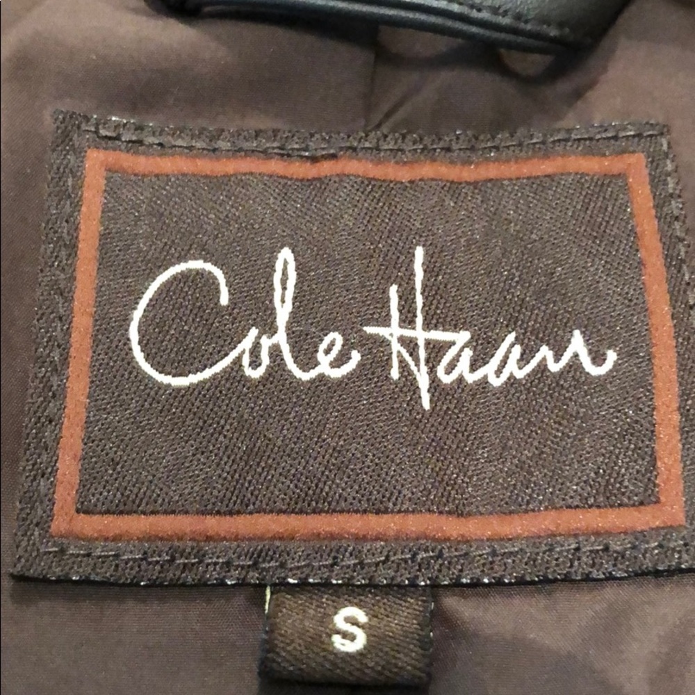2X 🥰HP🎉Cole Haan Leather Trimmed Jacket - Picture 13 of 15